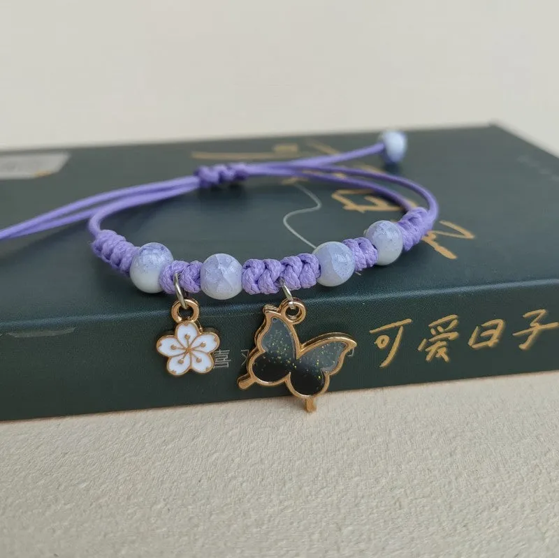 New Korean Style Simple Flower Bracelet Female Student Girlfriend Gifts Woven Hand Jewelry