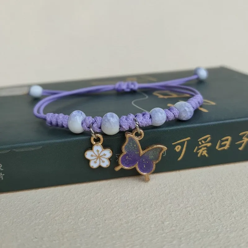 New Korean Style Simple Flower Bracelet Female Student Girlfriend Gifts Woven Hand Jewelry