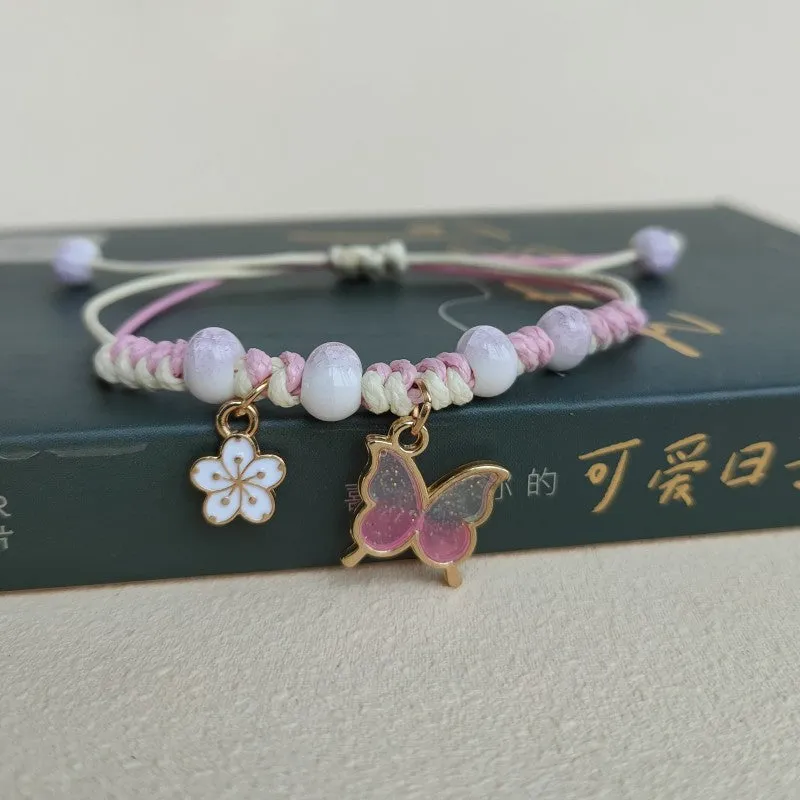New Korean Style Simple Flower Bracelet Female Student Girlfriend Gifts Woven Hand Jewelry