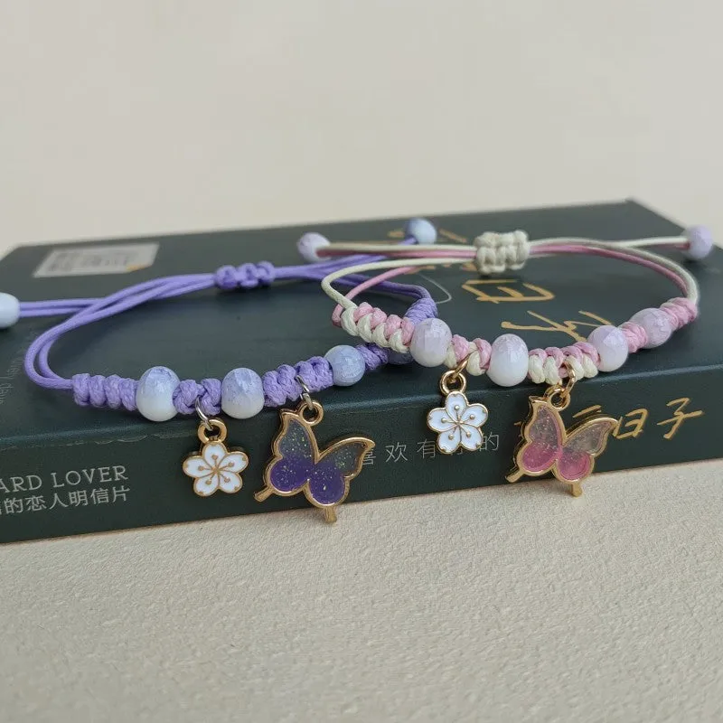 New Korean Style Simple Flower Bracelet Female Student Girlfriend Gifts Woven Hand Jewelry