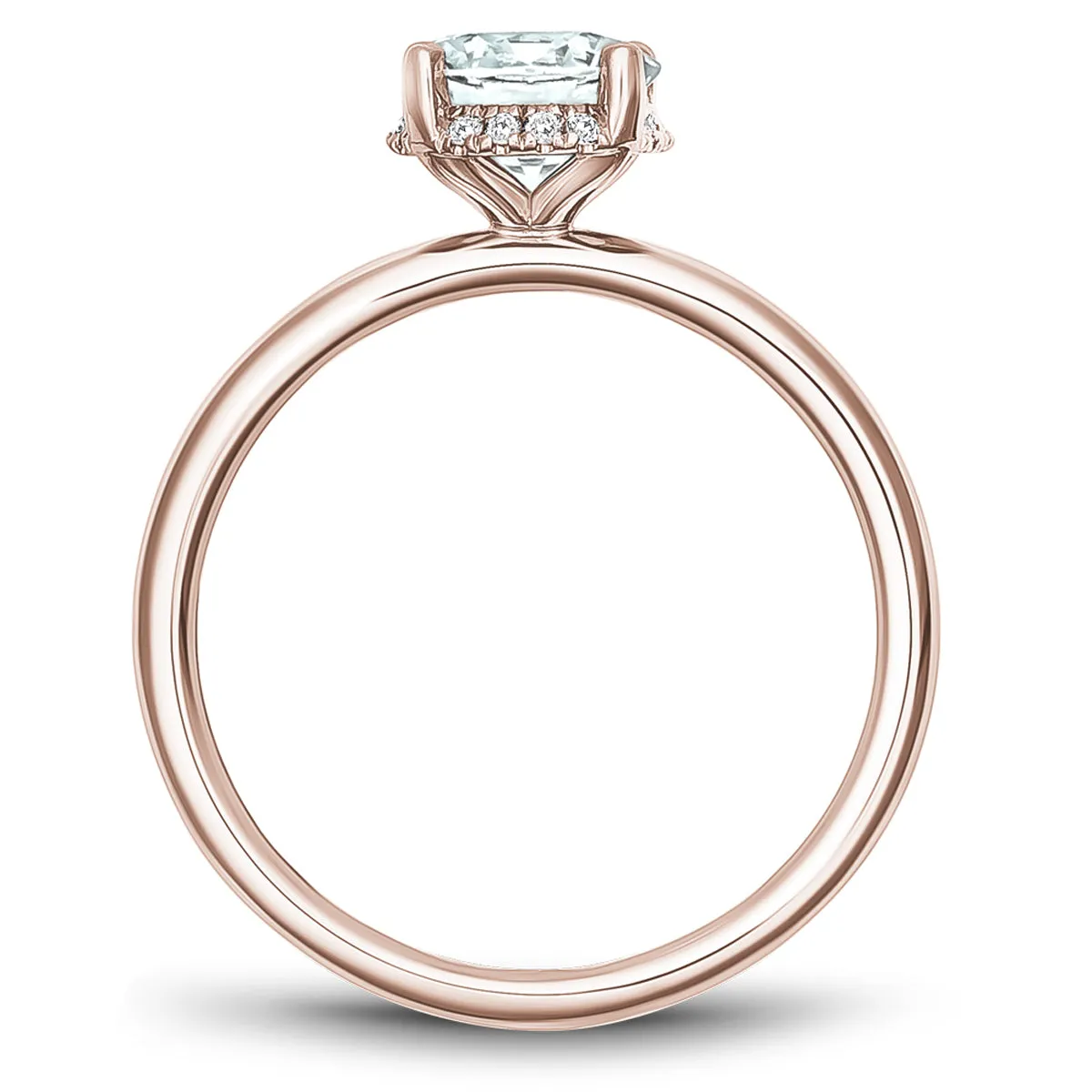Noam Carver Hidden Halo Engagement Ring Setting in Rose Gold