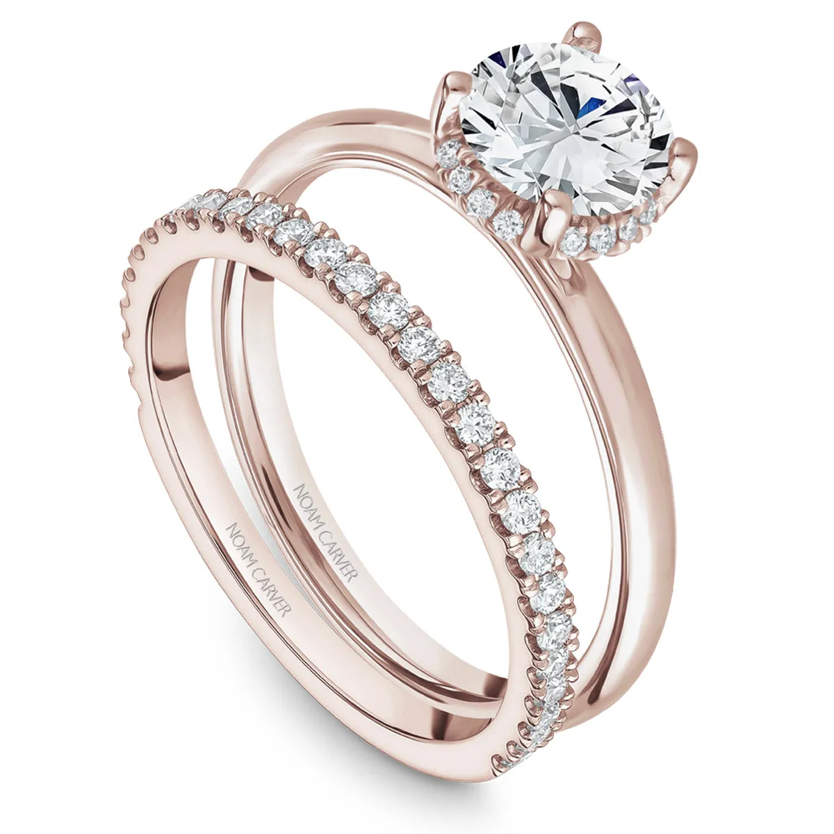 Noam Carver Hidden Halo Engagement Ring Setting in Rose Gold