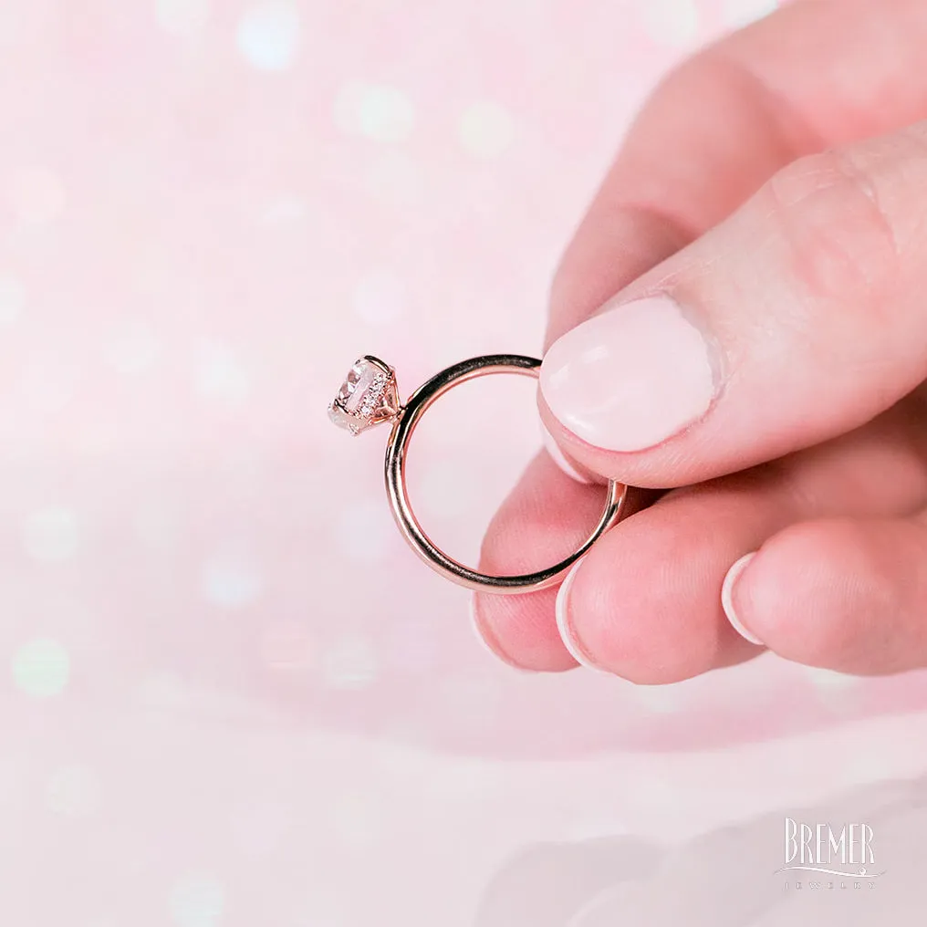 Noam Carver Hidden Halo Engagement Ring Setting in Rose Gold