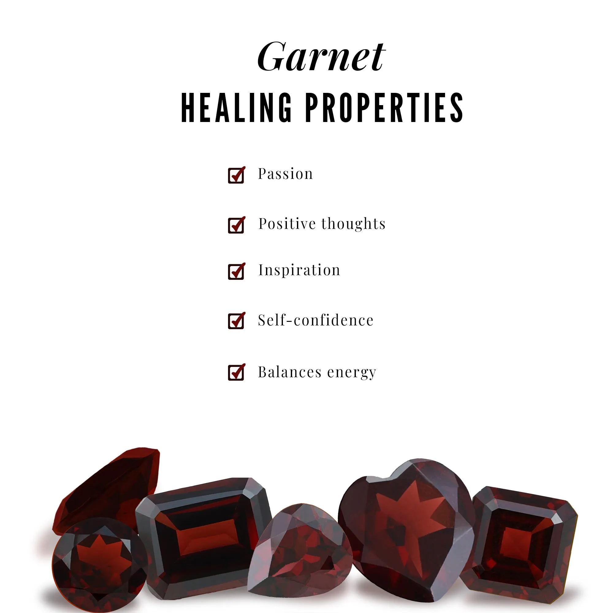 Octagon Cut Garnet and Diamond Solitaire Engagement Ring