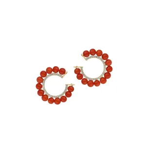 Orb coral earrings