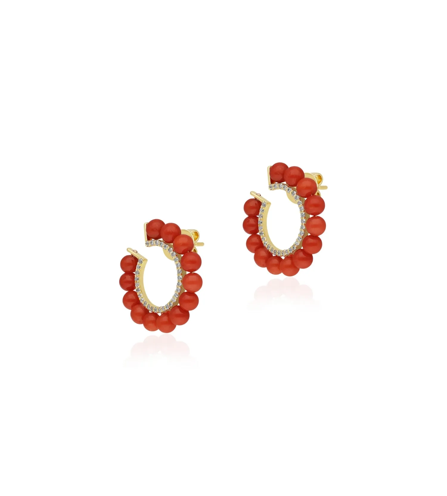 Orb coral earrings