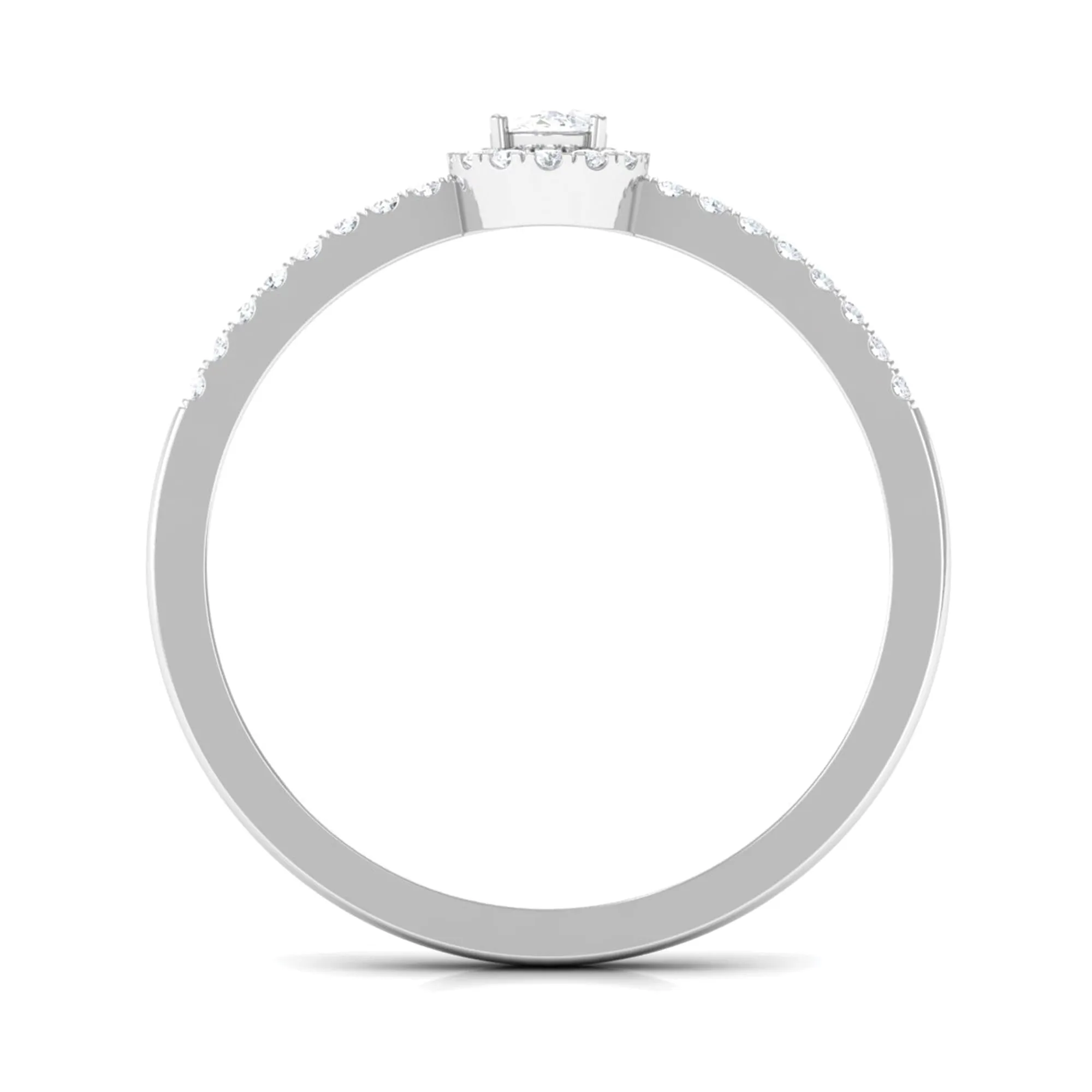 Oval Cut Certified Moissanite Halo Engagement Ring