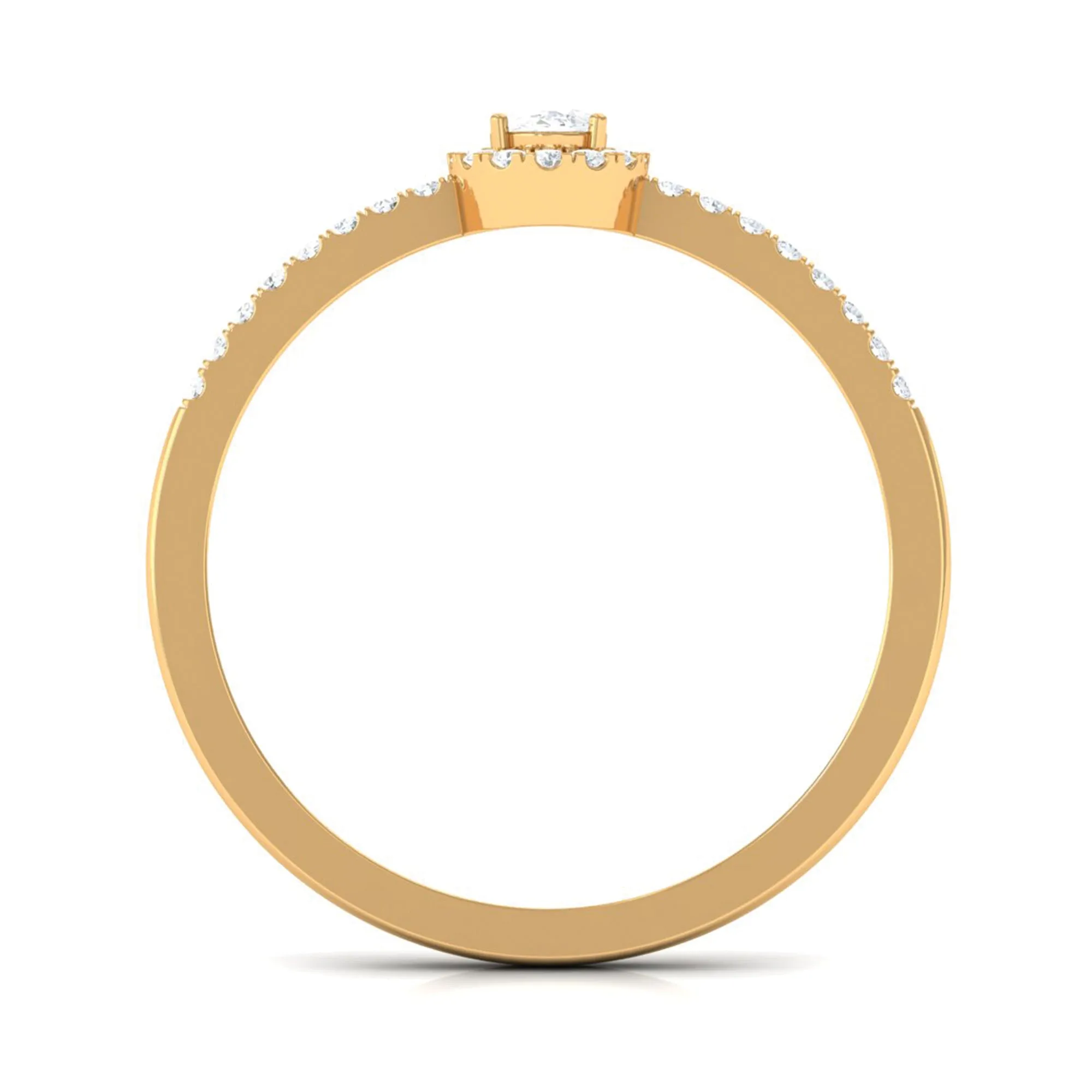 Oval Cut Certified Moissanite Halo Engagement Ring
