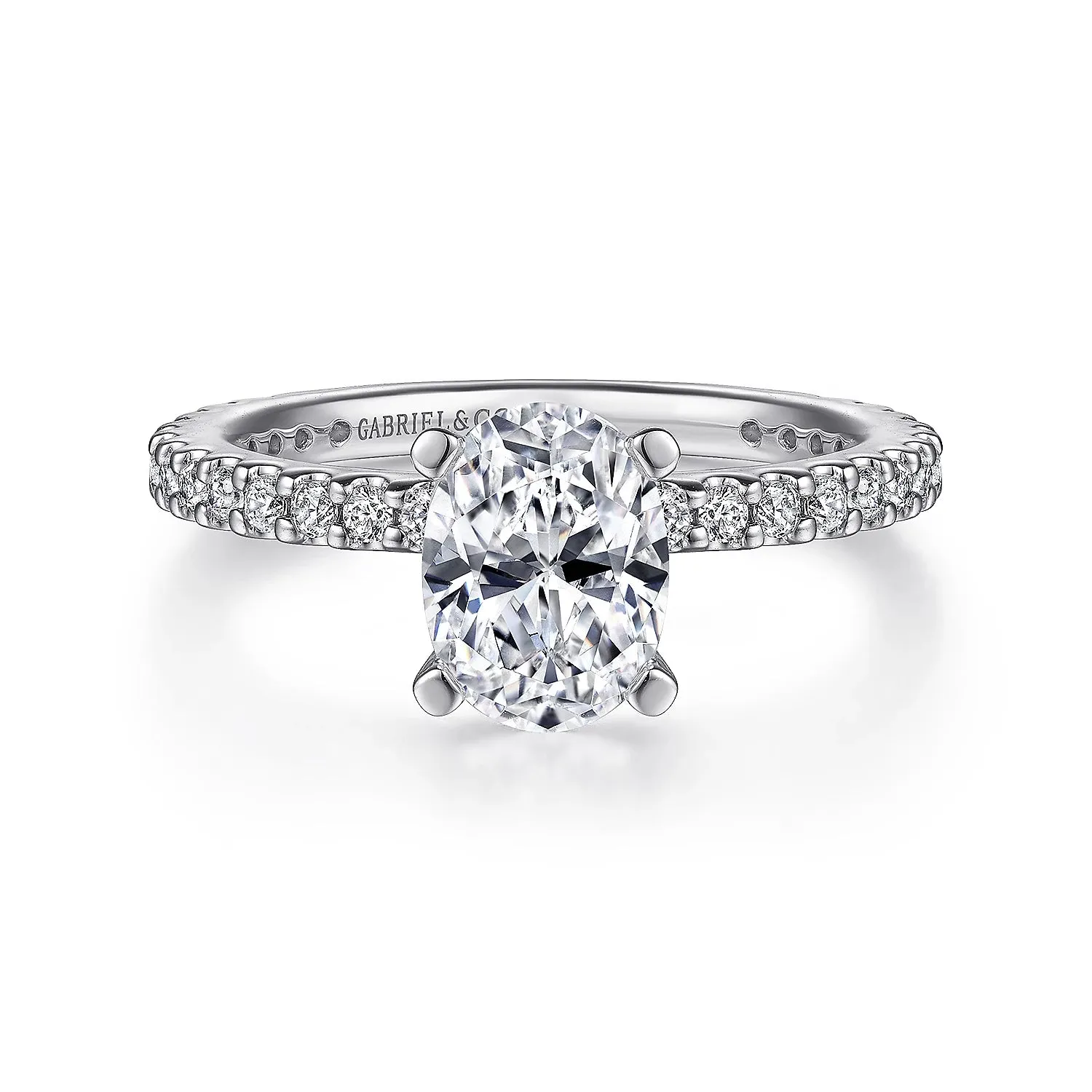 Oval Straight Style Diamond Engagement Ring Mounting