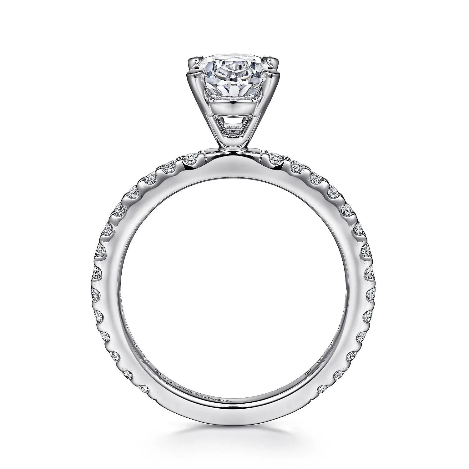 Oval Straight Style Diamond Engagement Ring Mounting