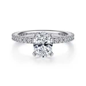 Oval Straight Style Diamond Engagement Ring Mounting