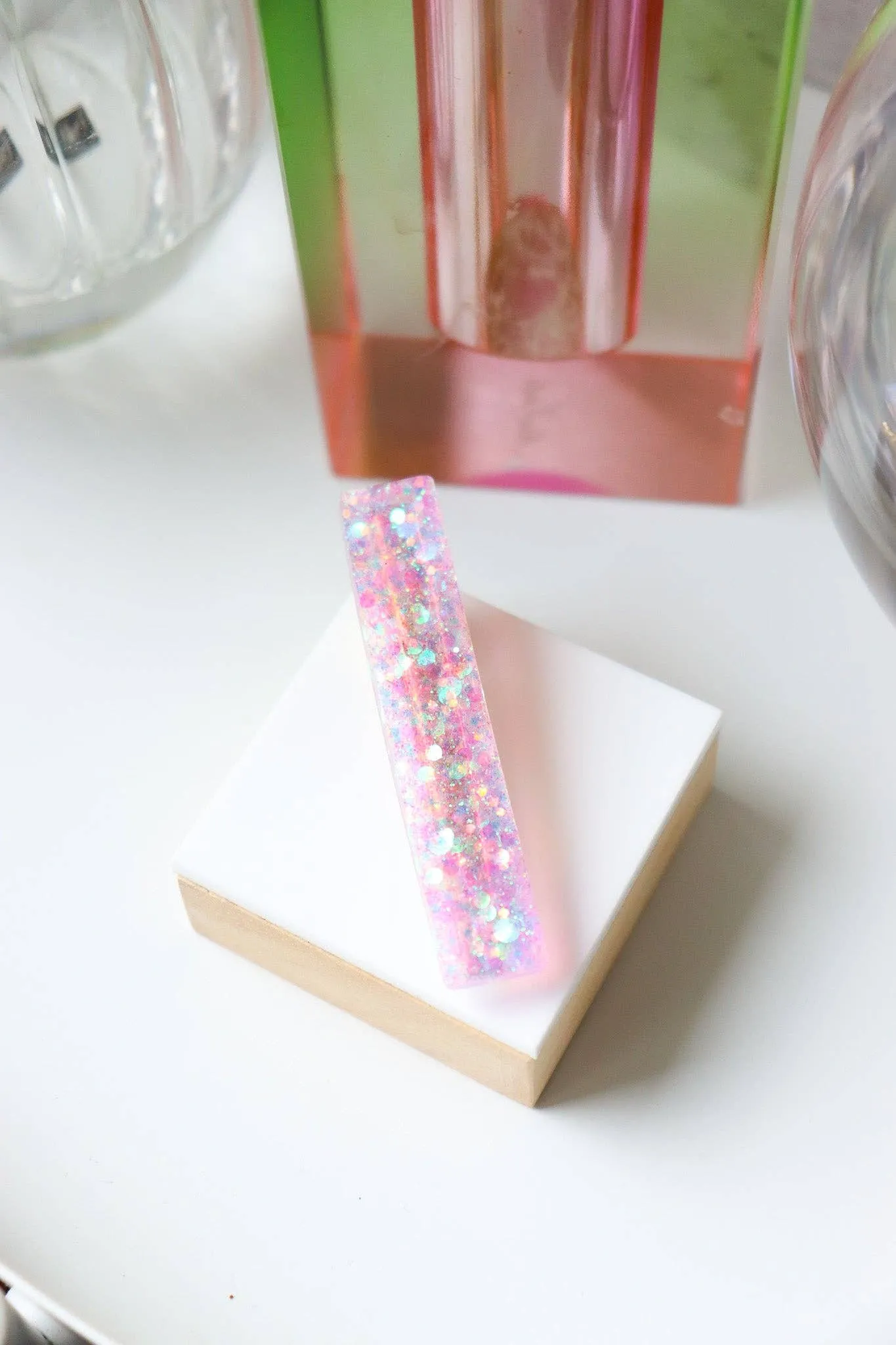 Parma Glitter Straight Barrette