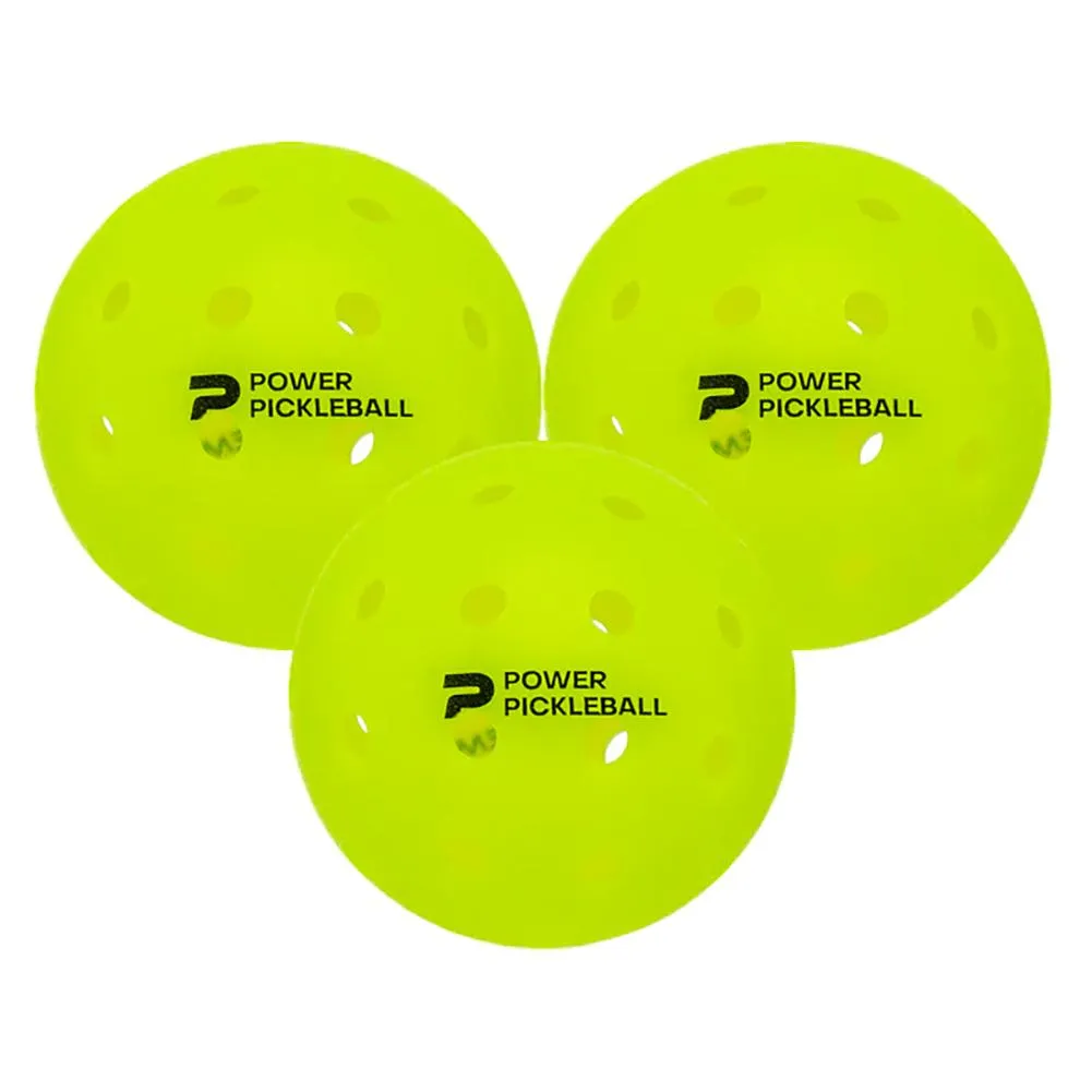 Power 3 Pack Pickleball Balls Neon