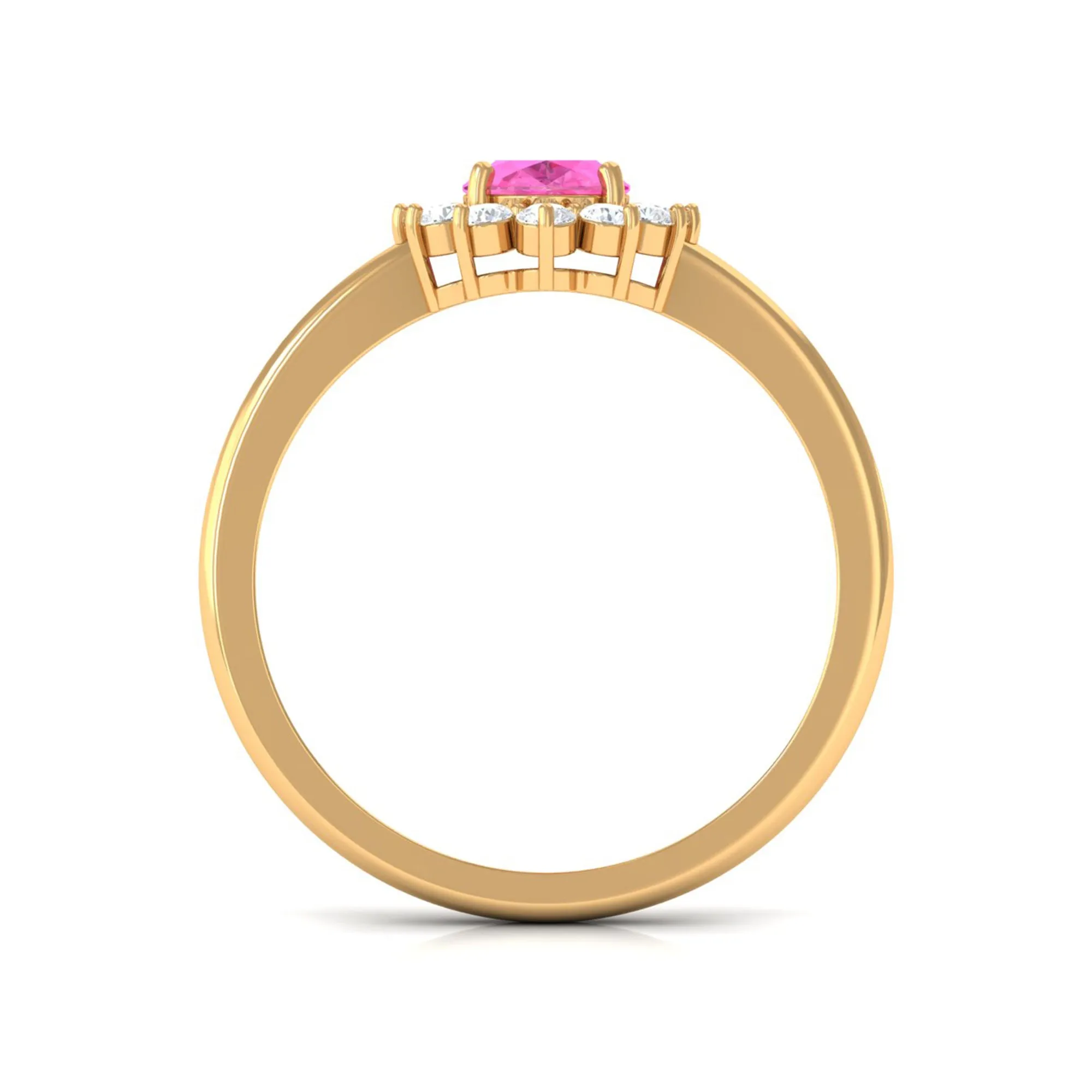 Princess Diana Inspired Oval Cut Pink Sapphire Engagement Ring Diamond Halo