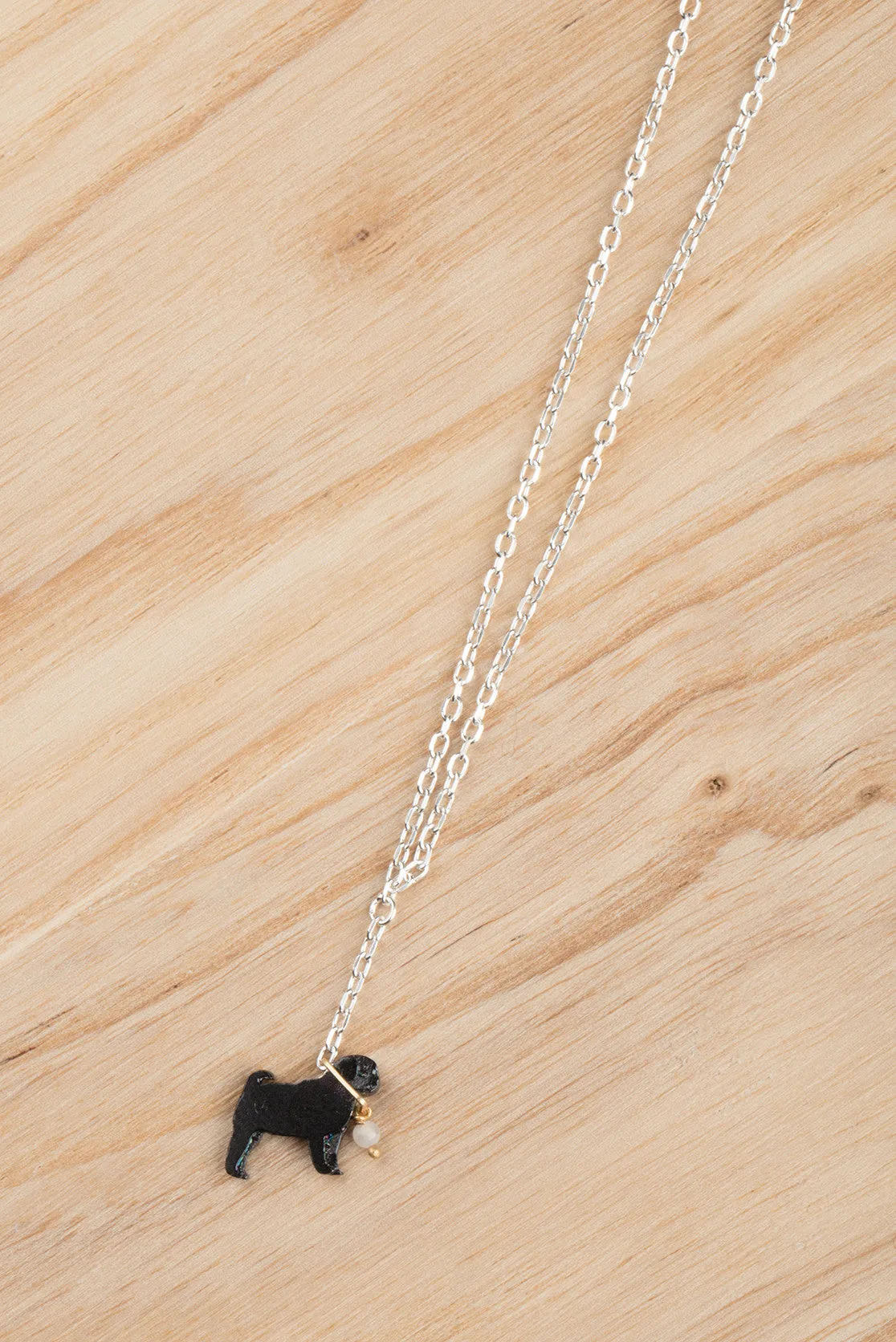 Pug On A Lead Necklace