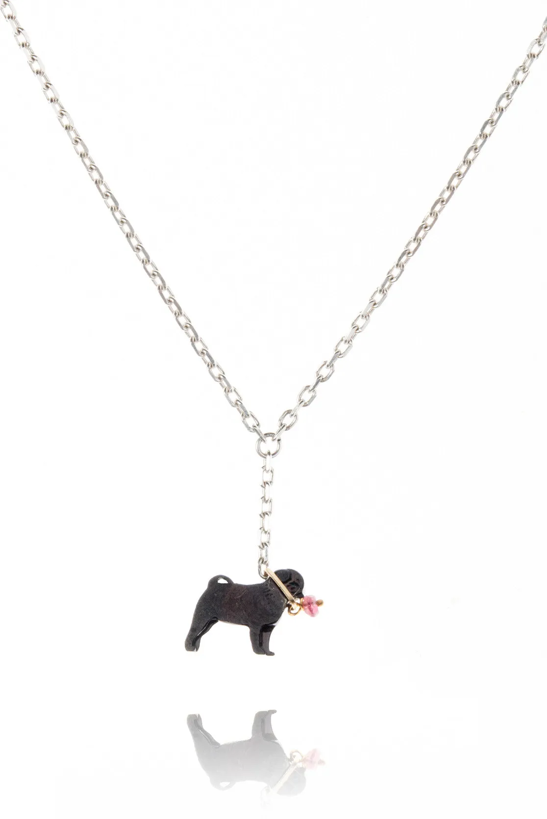 Pug On A Lead Necklace