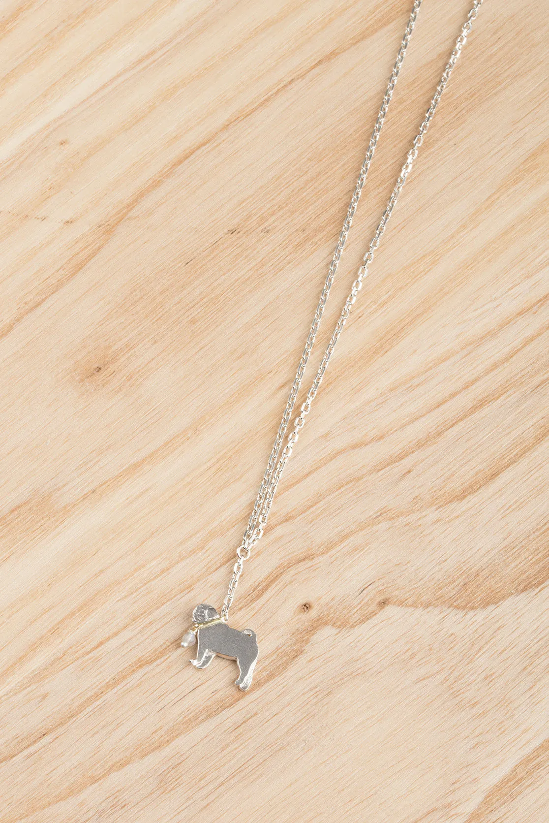 Pug On A Lead Necklace