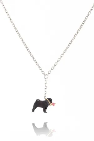 Pug On A Lead Necklace
