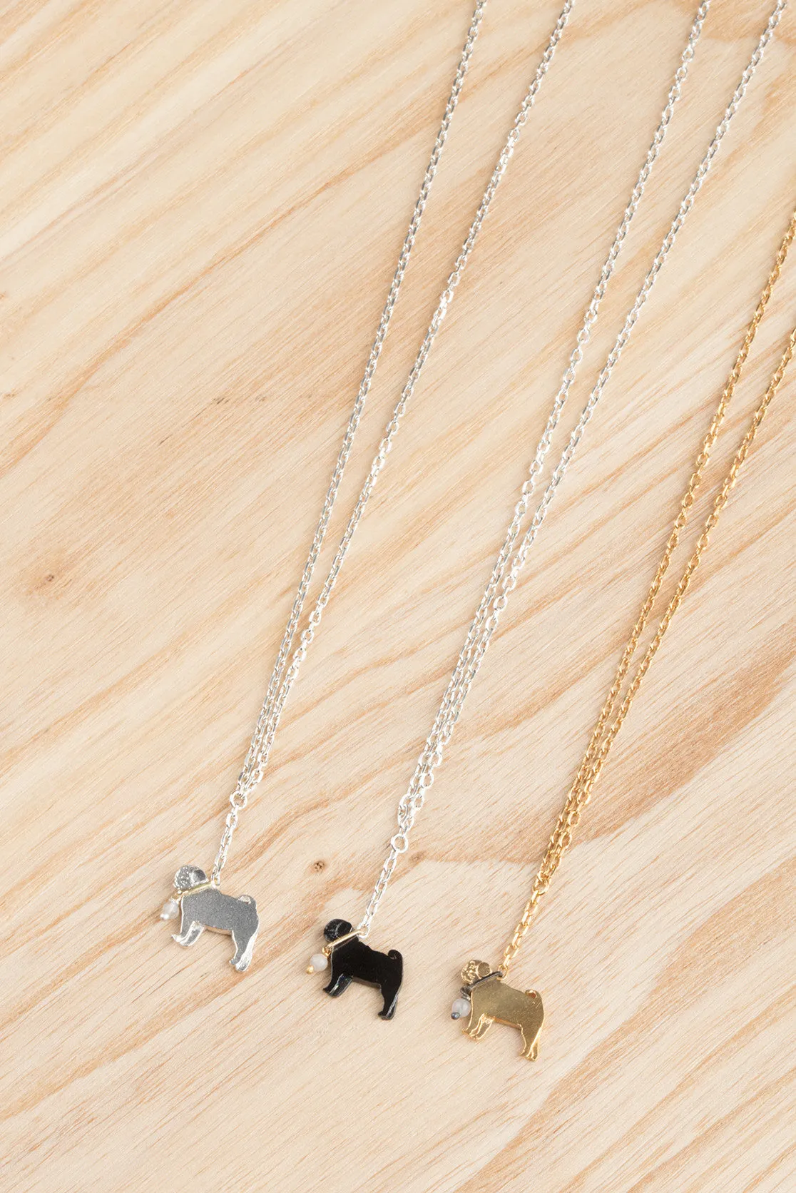 Pug On A Lead Necklace