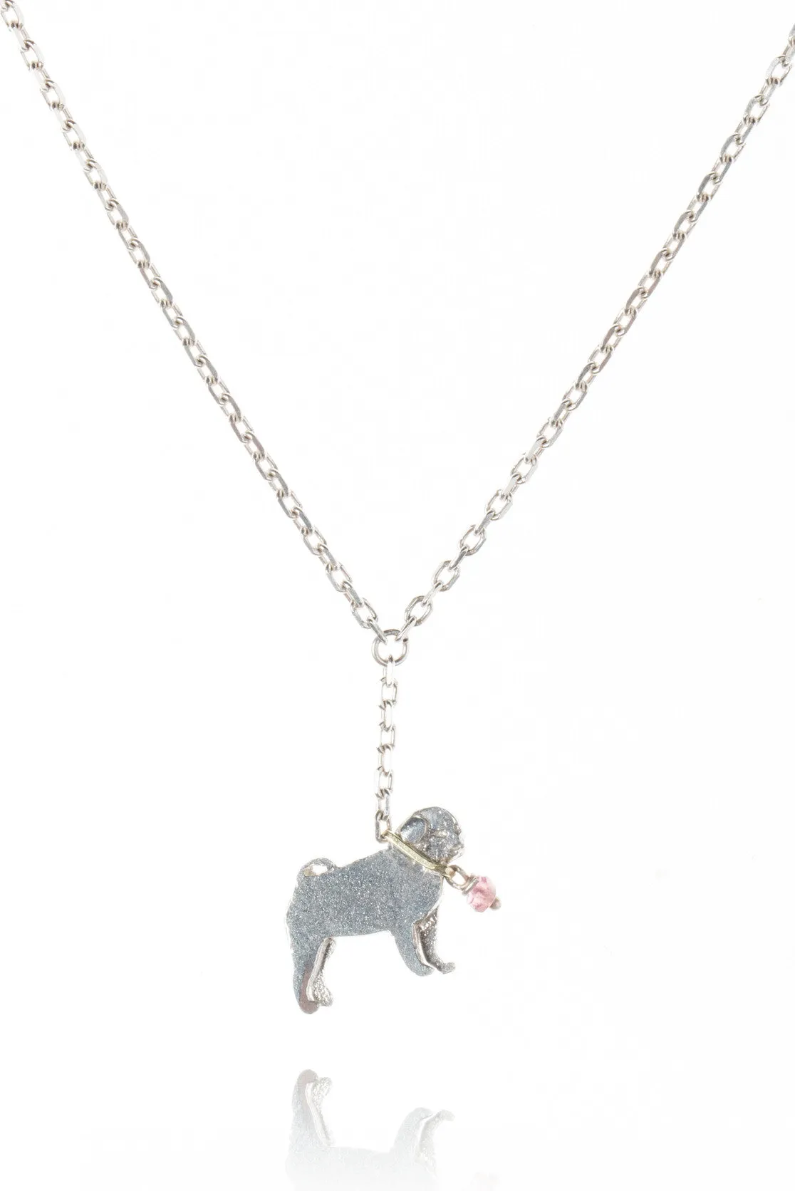 Pug On A Lead Necklace