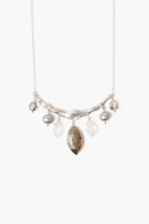Pyrite Mix Crescent Necklace