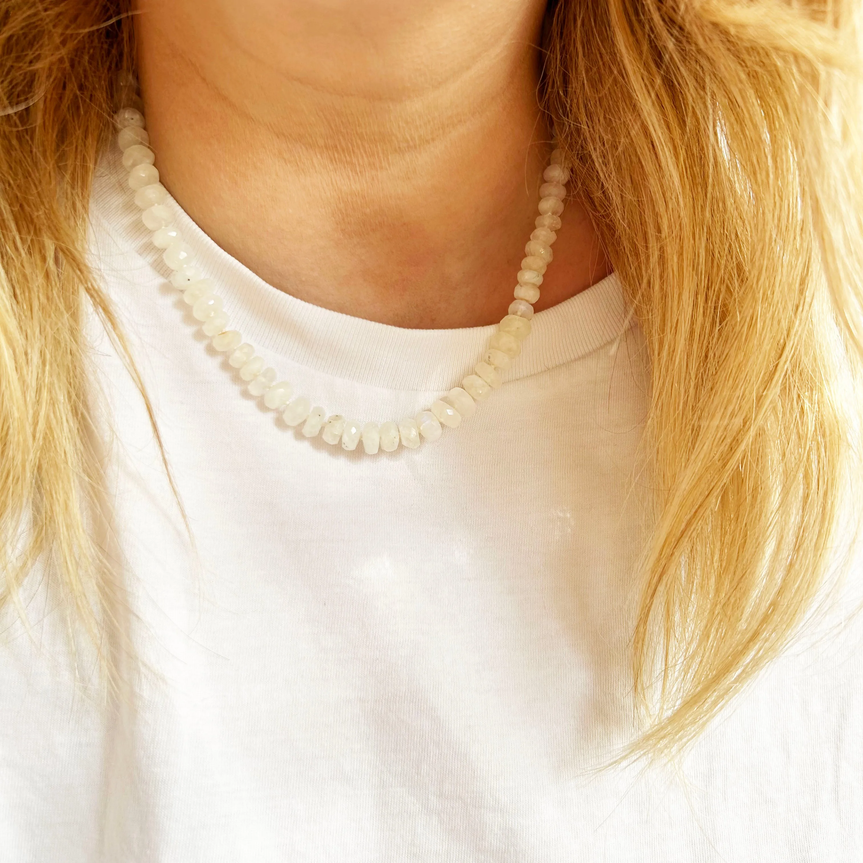 Rainbow Moonstone Gemstone Necklace