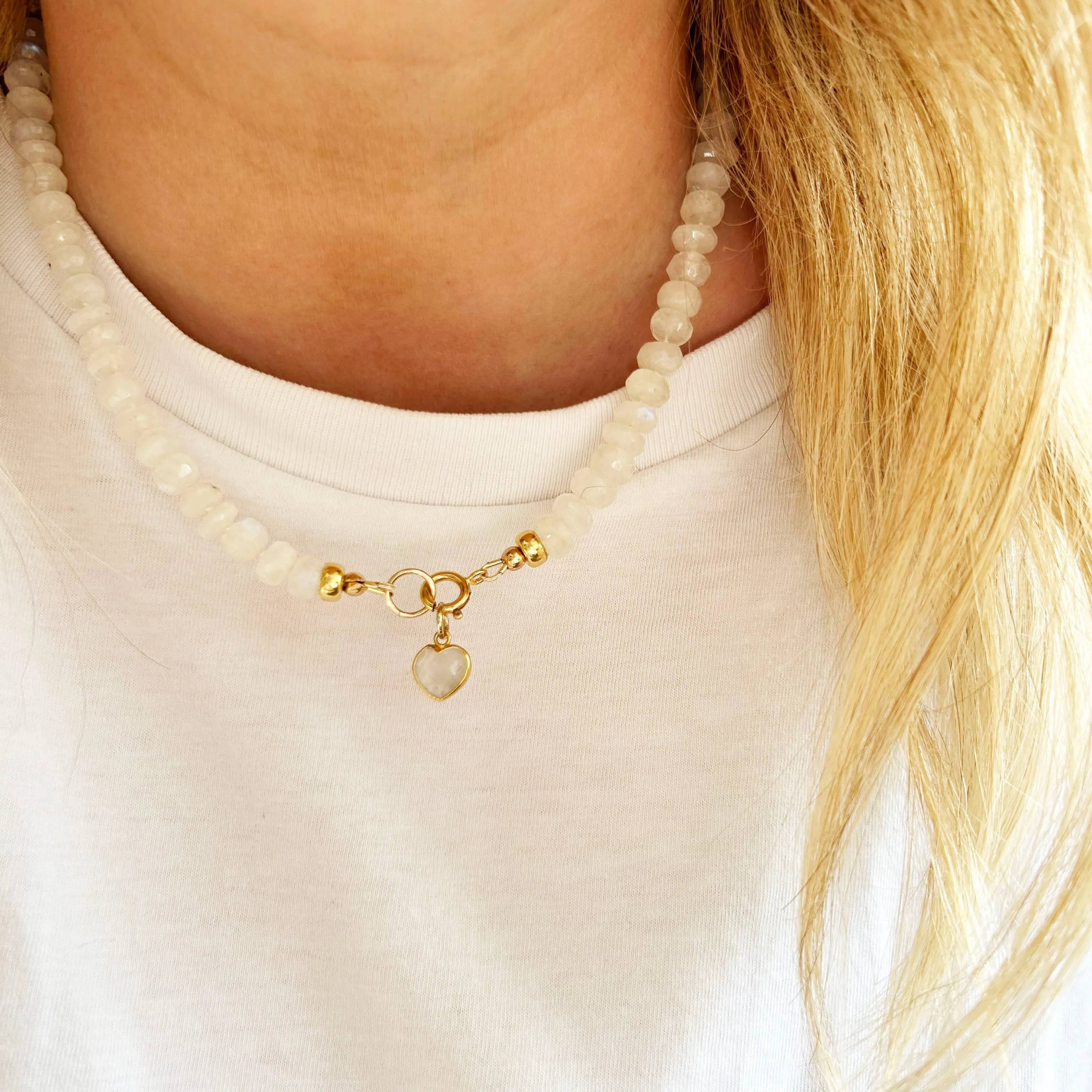 Rainbow Moonstone Gemstone Necklace