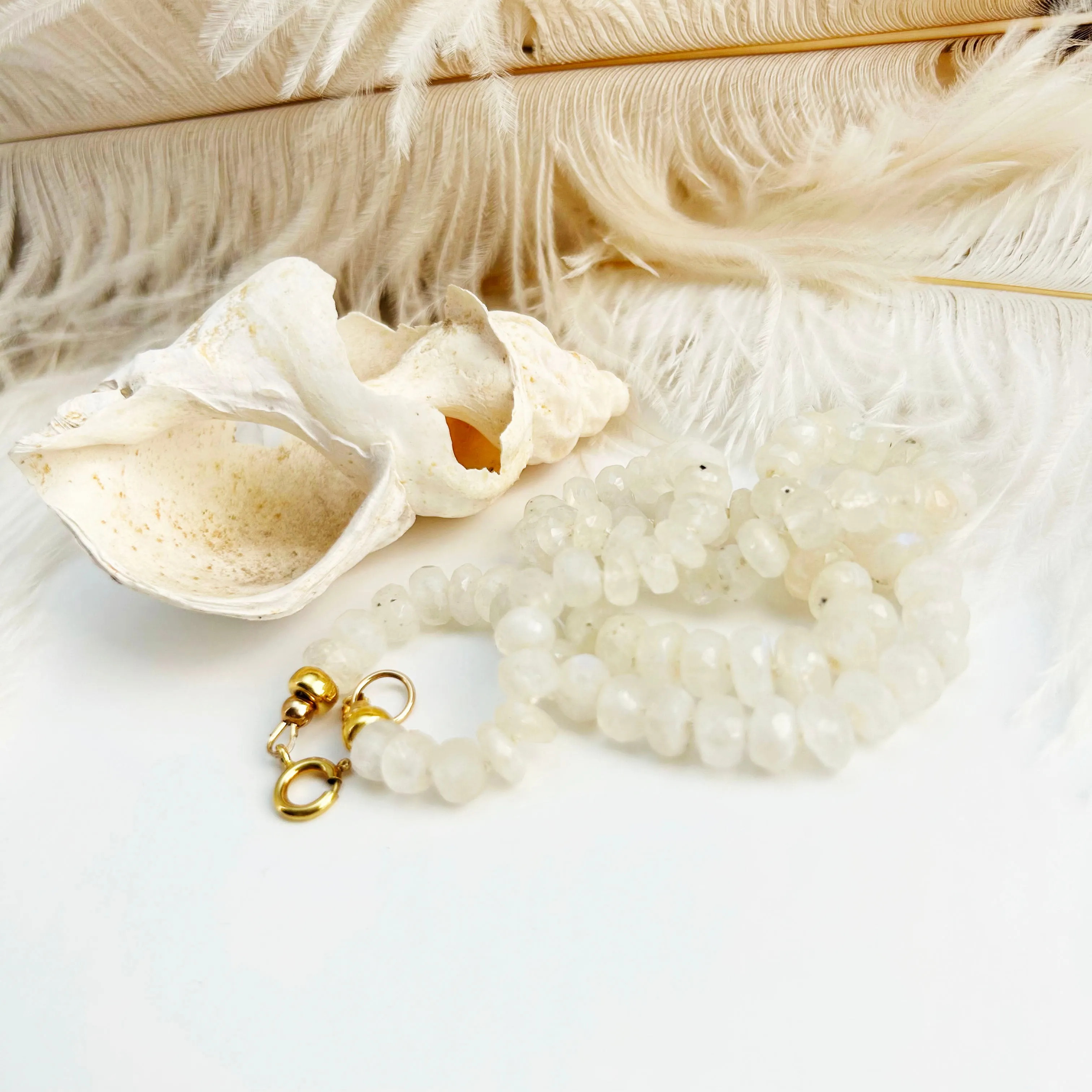 Rainbow Moonstone Gemstone Necklace