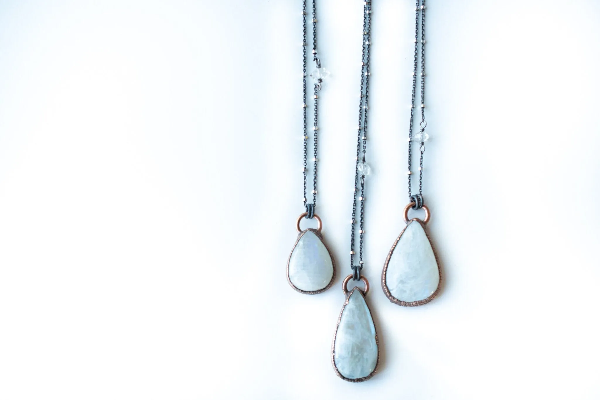 Rainbow moonstone necklace | Simple stone necklace