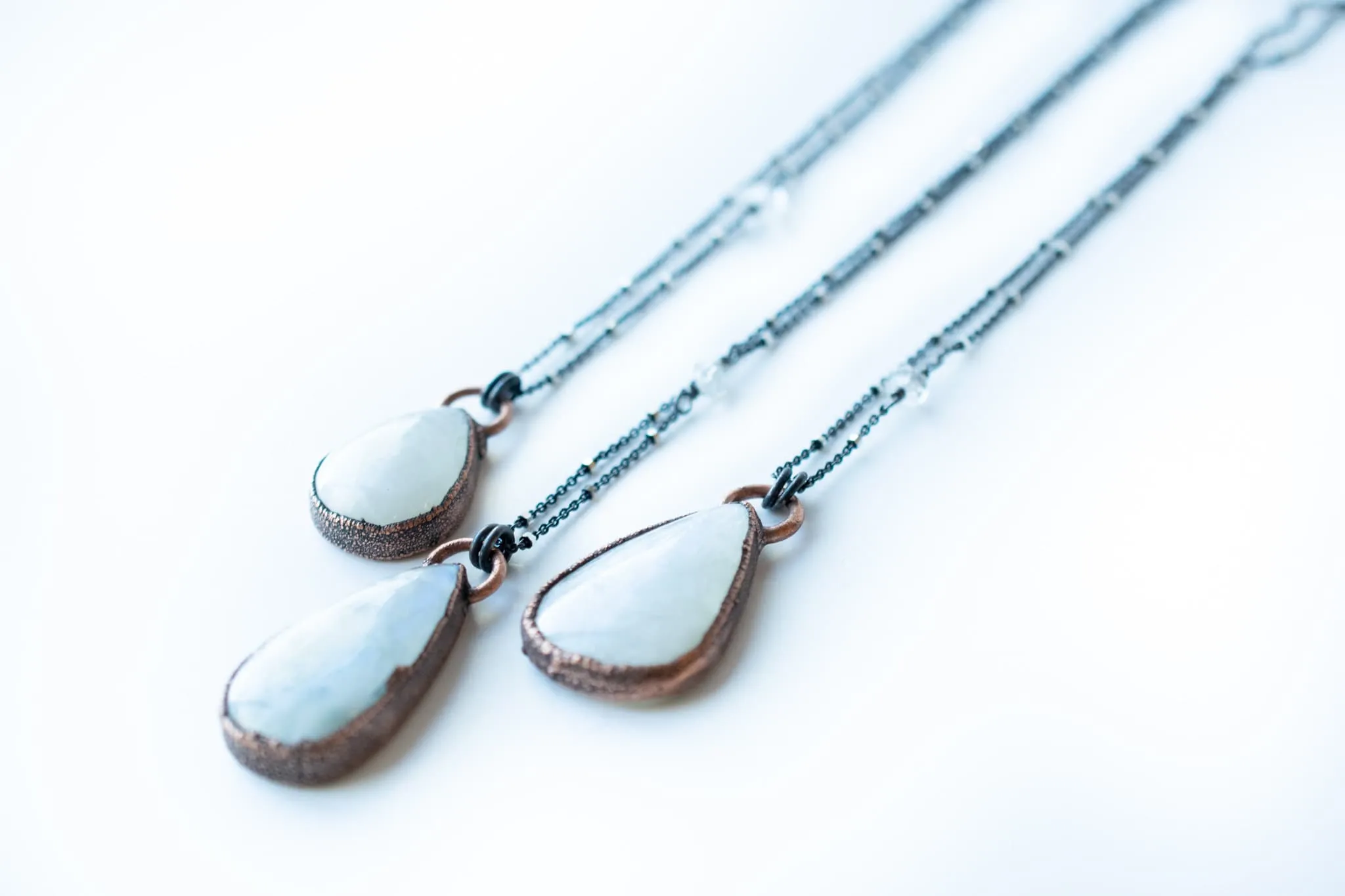 Rainbow moonstone necklace | Simple stone necklace