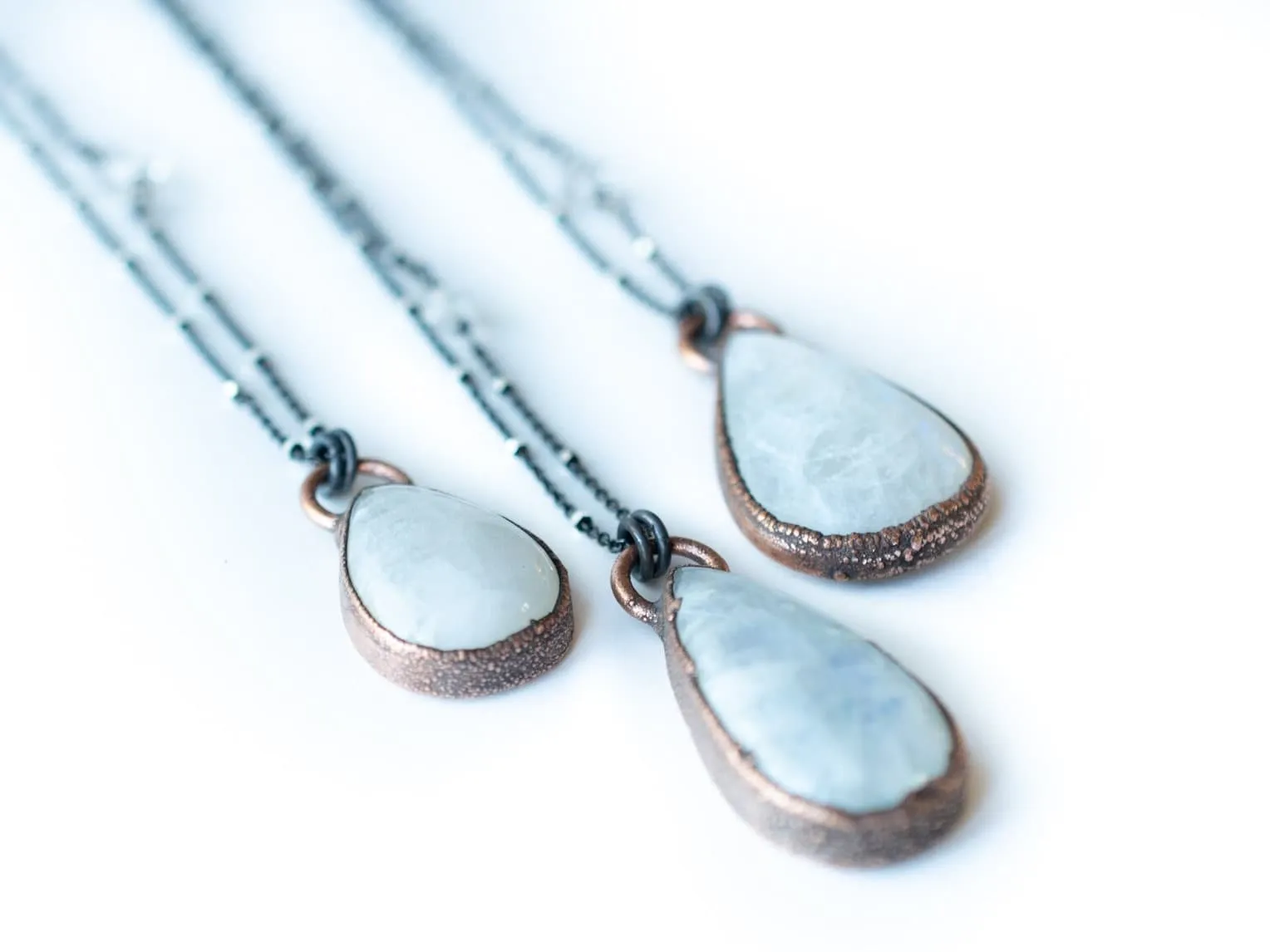 Rainbow moonstone necklace | Simple stone necklace