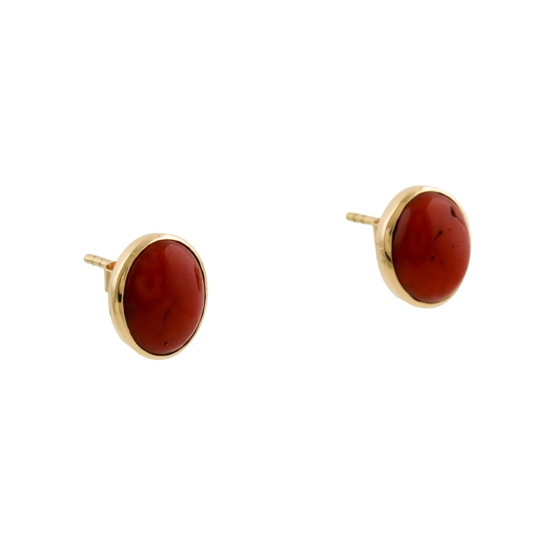 Red Coral 14k Studs