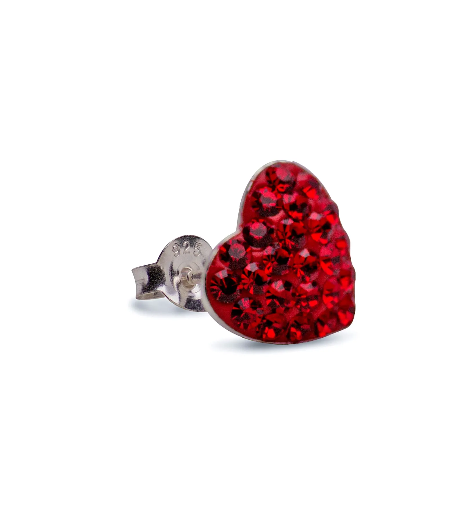 Red Crystal Heart Earrings