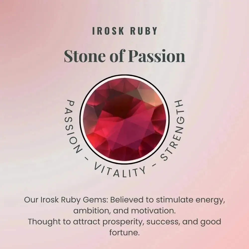 Round Shape Ruby Earrings in Gold - Irosk ®