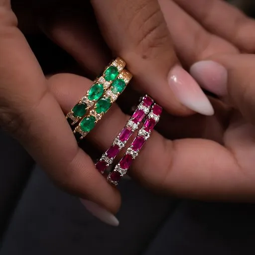 Ruby & Diamond Hoop Earrings