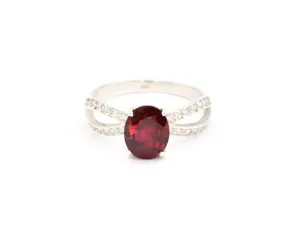 Ruby Engagement Ring - Classy Vintage Ring - Red Promise Ring