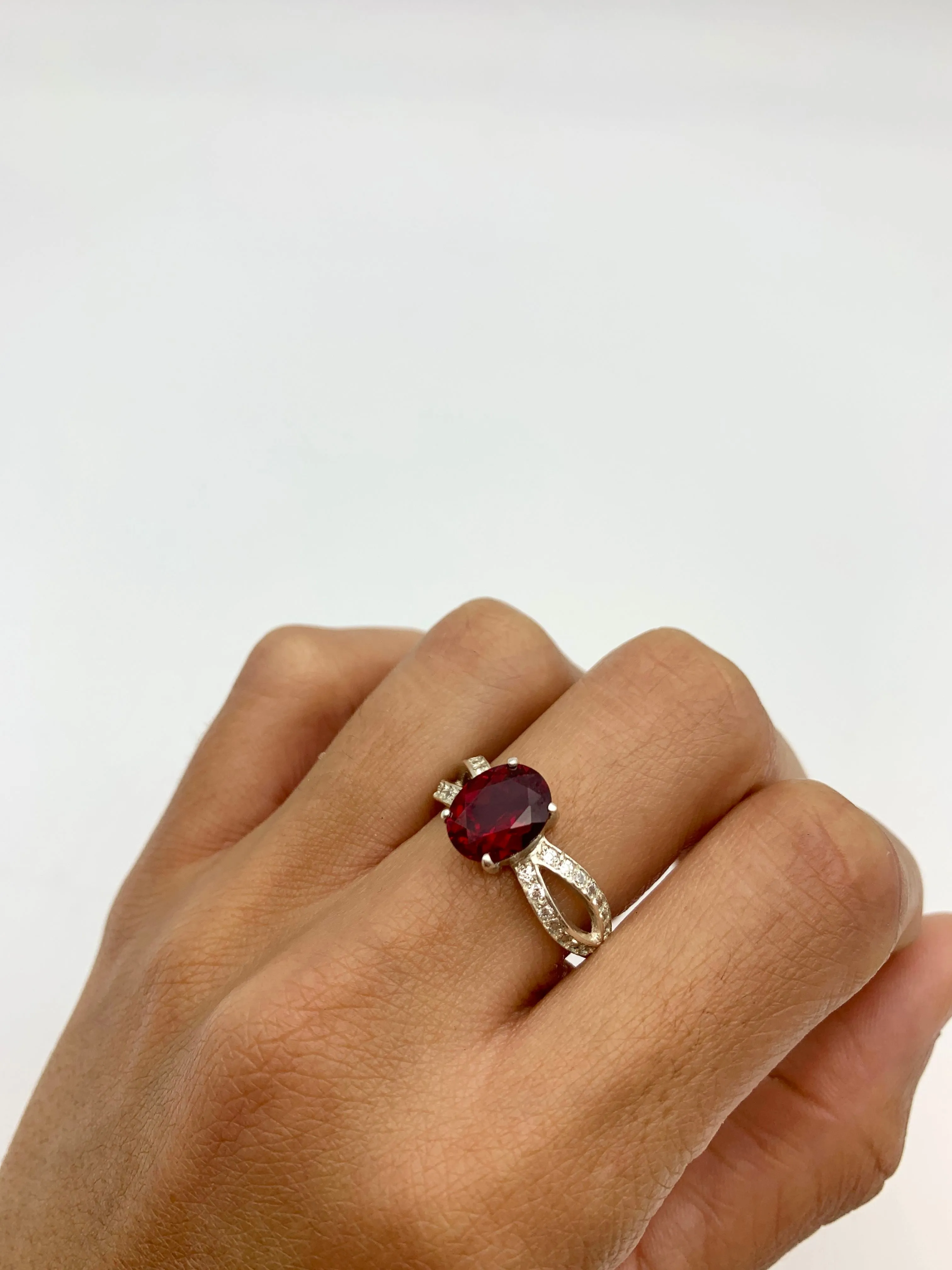 Ruby Engagement Ring - Classy Vintage Ring - Red Promise Ring