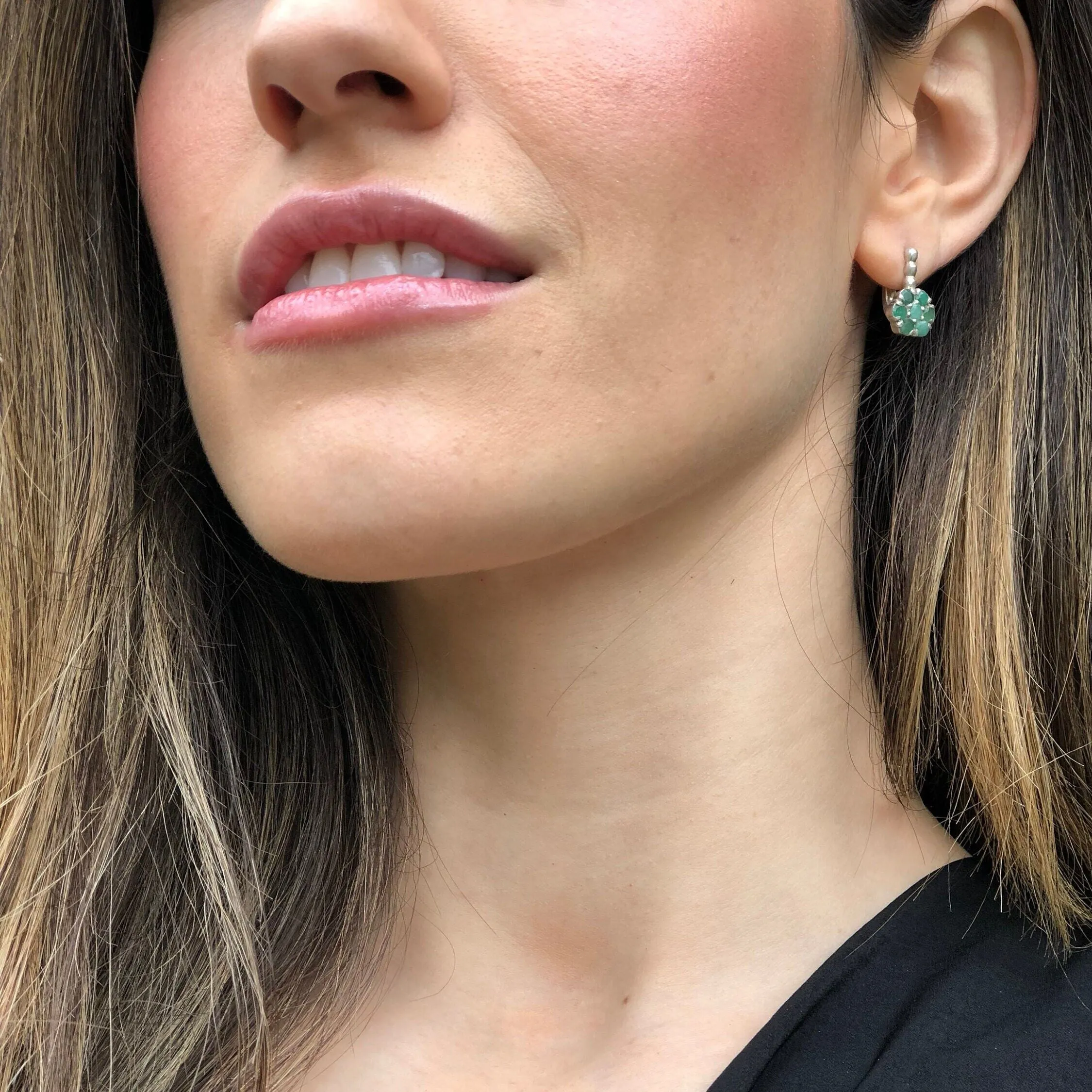 Ruby Flower Earrings - Flower Drop Earrings - Vintage Flower Earrings