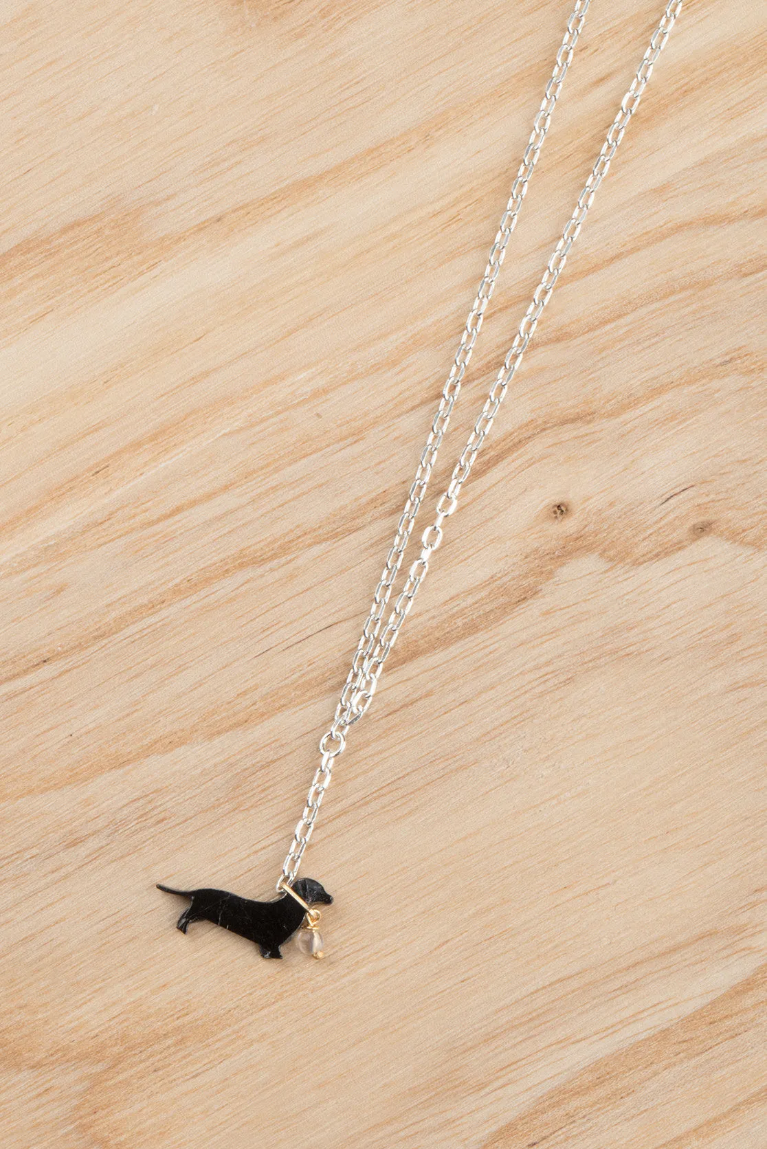 Sausage Dog On A Lead Necklace