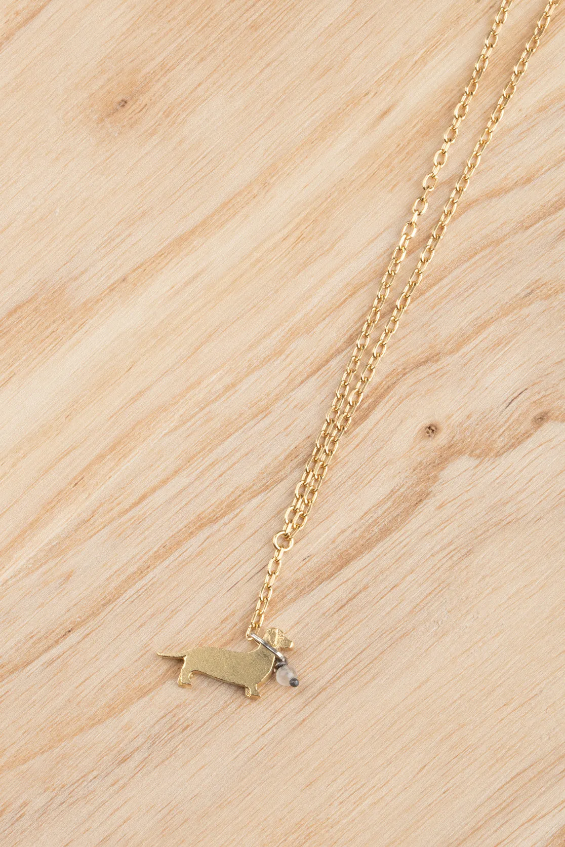 Sausage Dog On A Lead Necklace