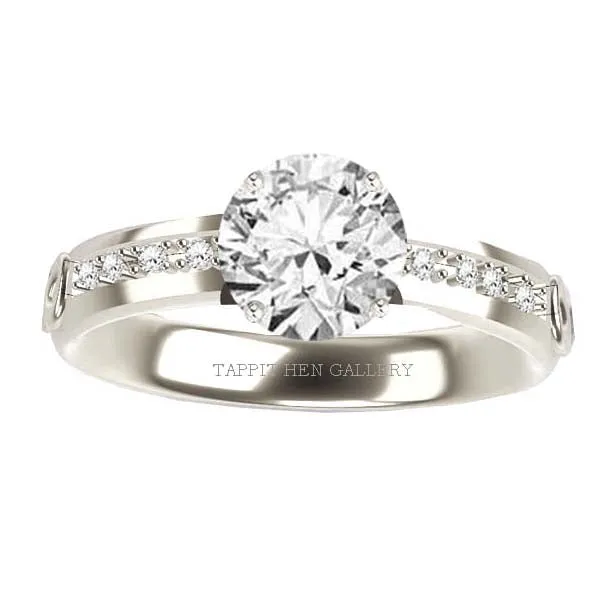 SCOTTISH INFINITY PAVE DIAMOND ENGAGEMENT RING