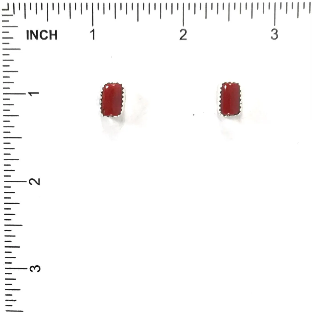 Small Rectangle Coral Post Earrings