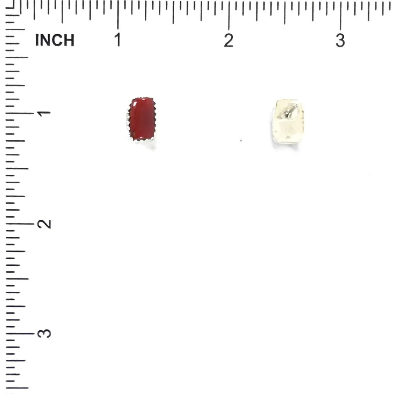 Small Rectangle Coral Post Earrings
