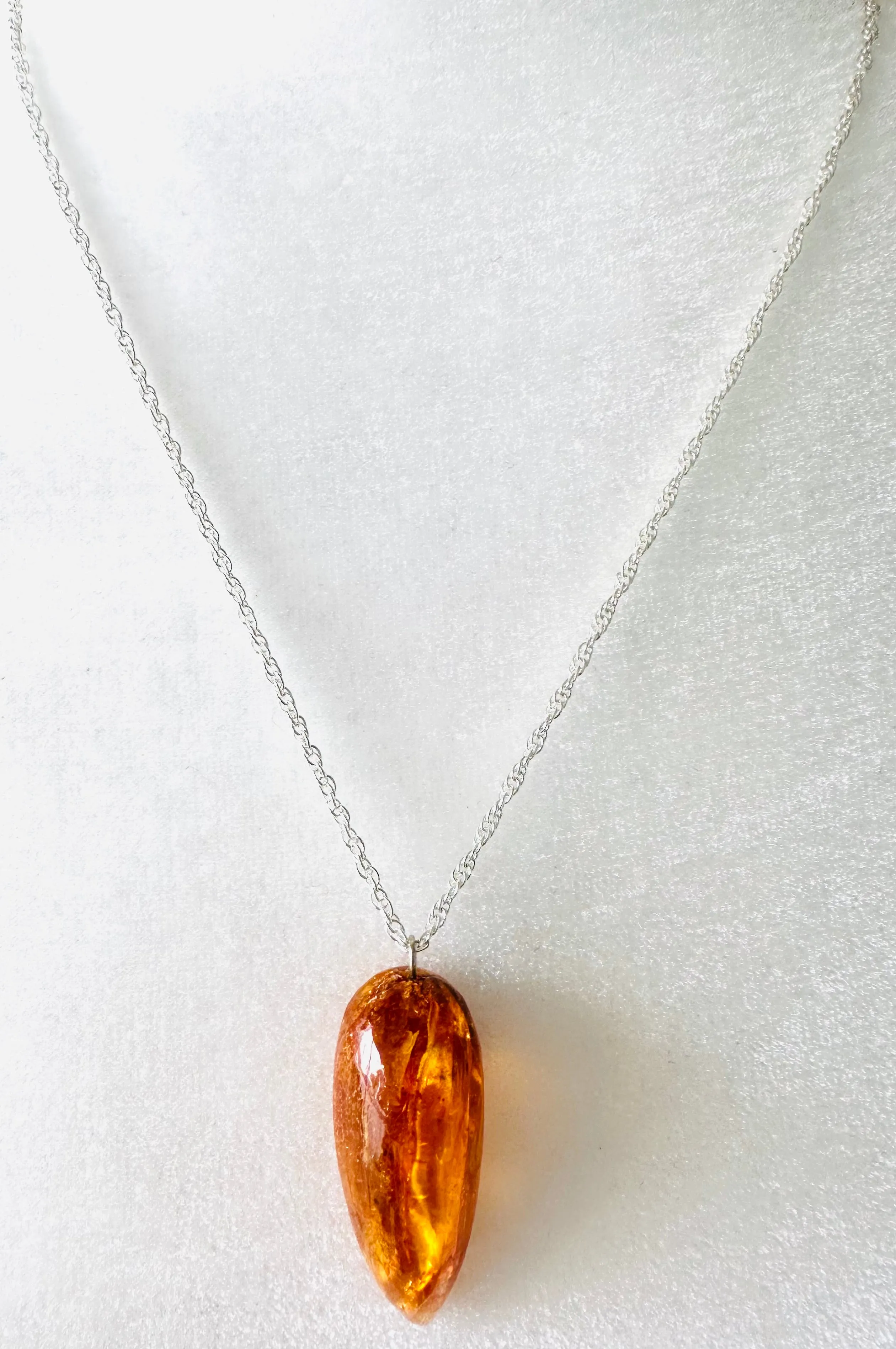 Sterling Silver Amber Necklace
