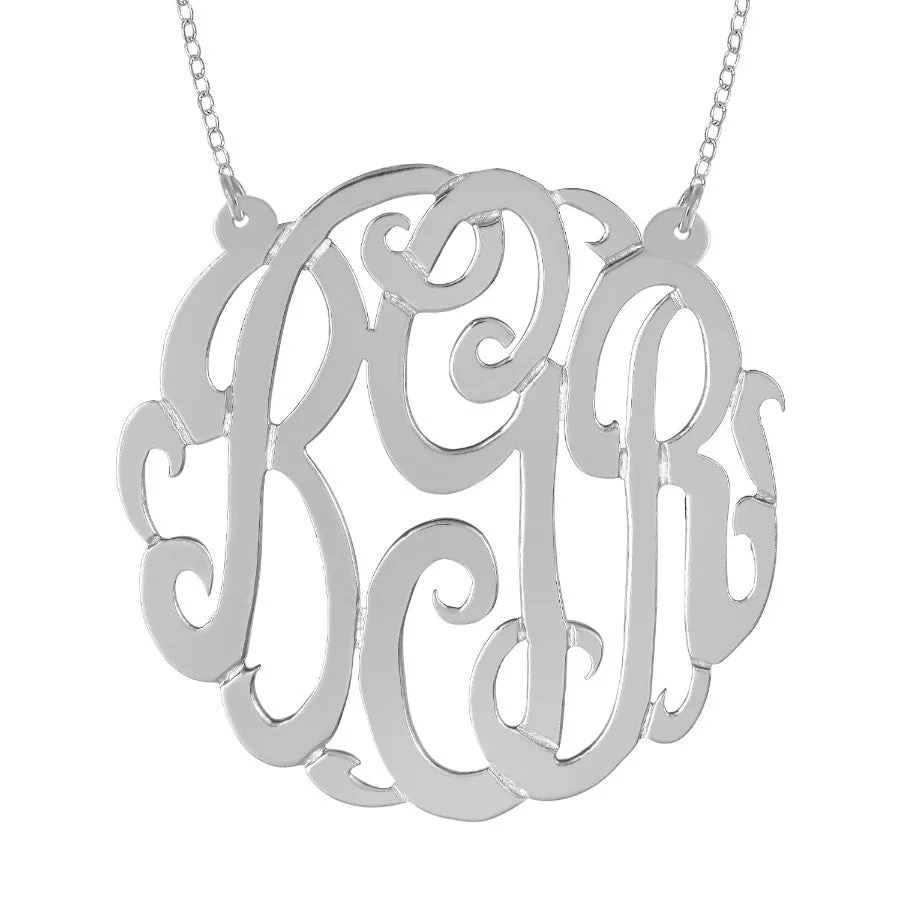 Sterling Silver Monogram Split Chain Necklace-Purple Mermaid Designs