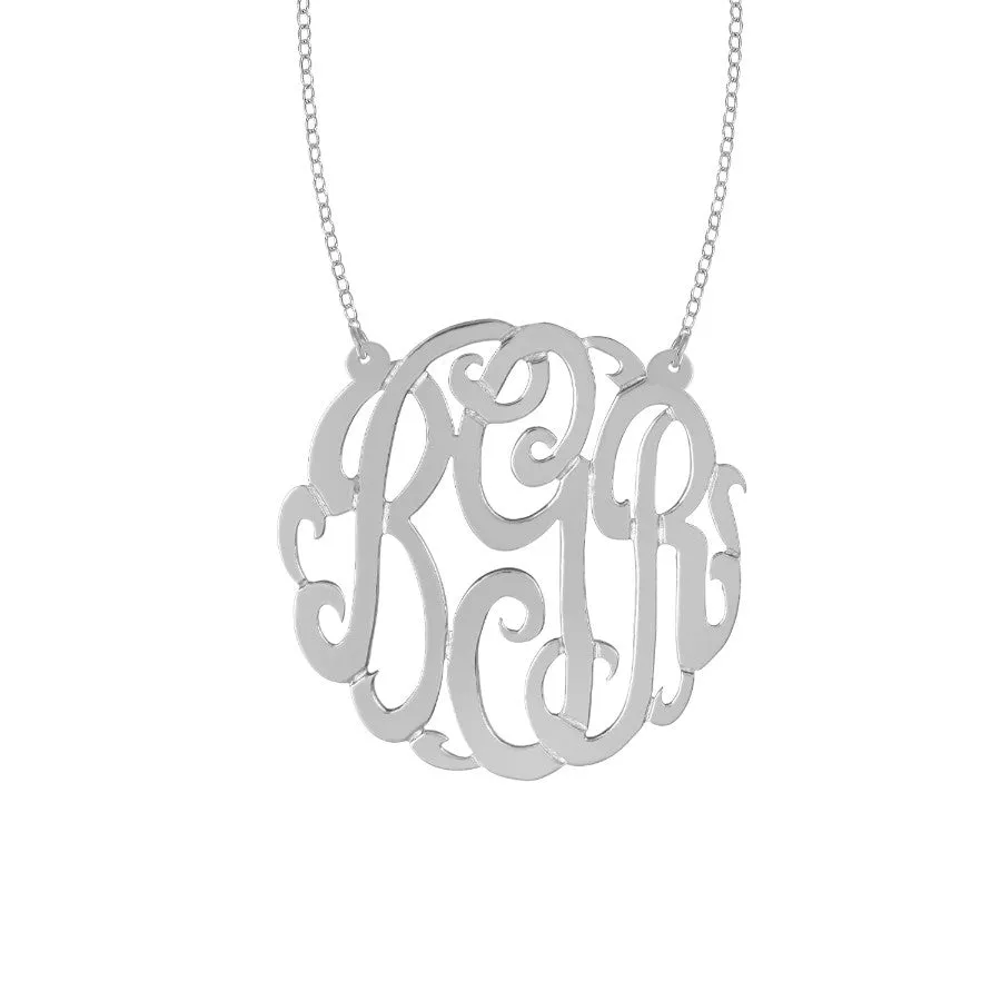 Sterling Silver Monogram Split Chain Necklace-Purple Mermaid Designs