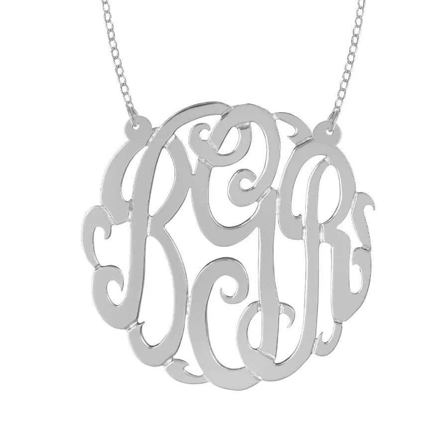 Sterling Silver Monogram Split Chain Necklace-Purple Mermaid Designs