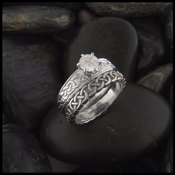 Tapered Knot Diamond Wedding Set