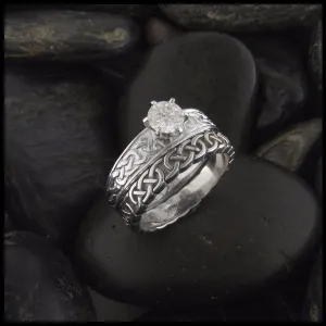 Tapered Knot Diamond Wedding Set