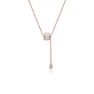 Tunnel Simulated Moonstone Necklace